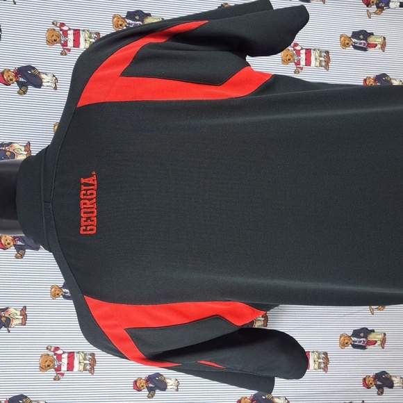 Nike Fit Georgia Bulldogs black & red trim stitched logo LG casual polo shirt - Picture 4 of 9